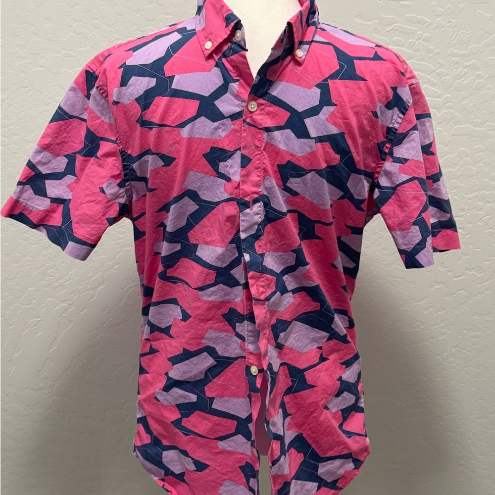 Bonobos Pink and Blue Casual Button Down Shirt